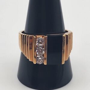 Park Lane Gold Tone Onyx & CZ Ring (11)